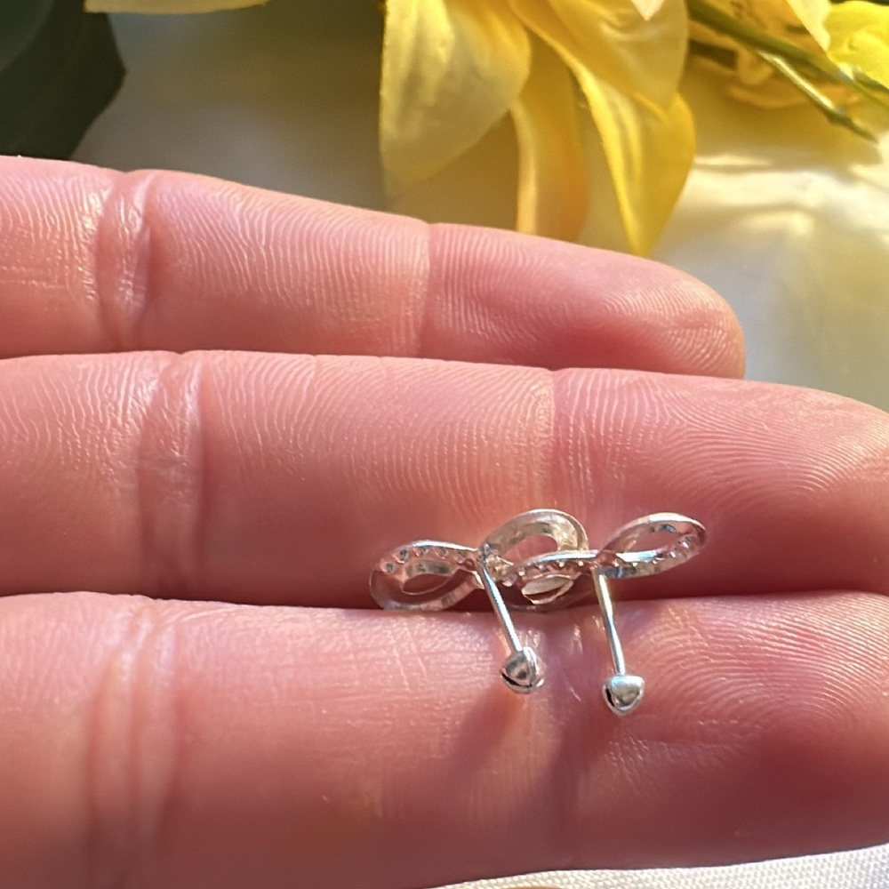 Silver Infinity Earrings - Picture 6 of 7